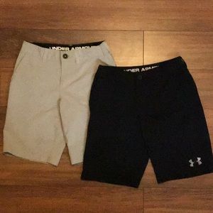 Two Under Armour dress shorts.